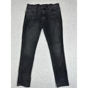Hudson Jeans Mens 36‎ Black Ace Slim Fit Stretch Denim Tapered Leg Pants